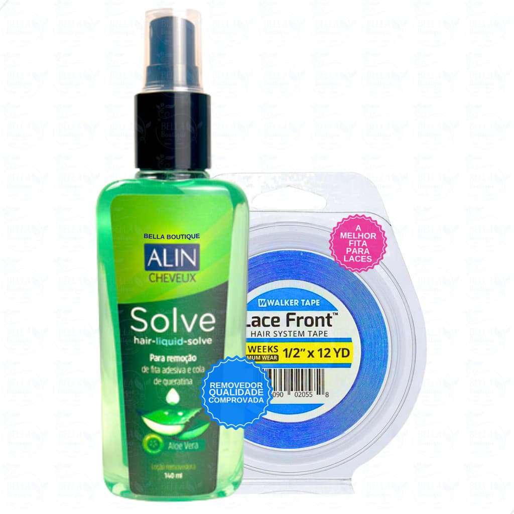 Fita Lace Walker Tape Adesiva 12 Mts + Removedor  Alin Solve Para Mega Hair Queratina