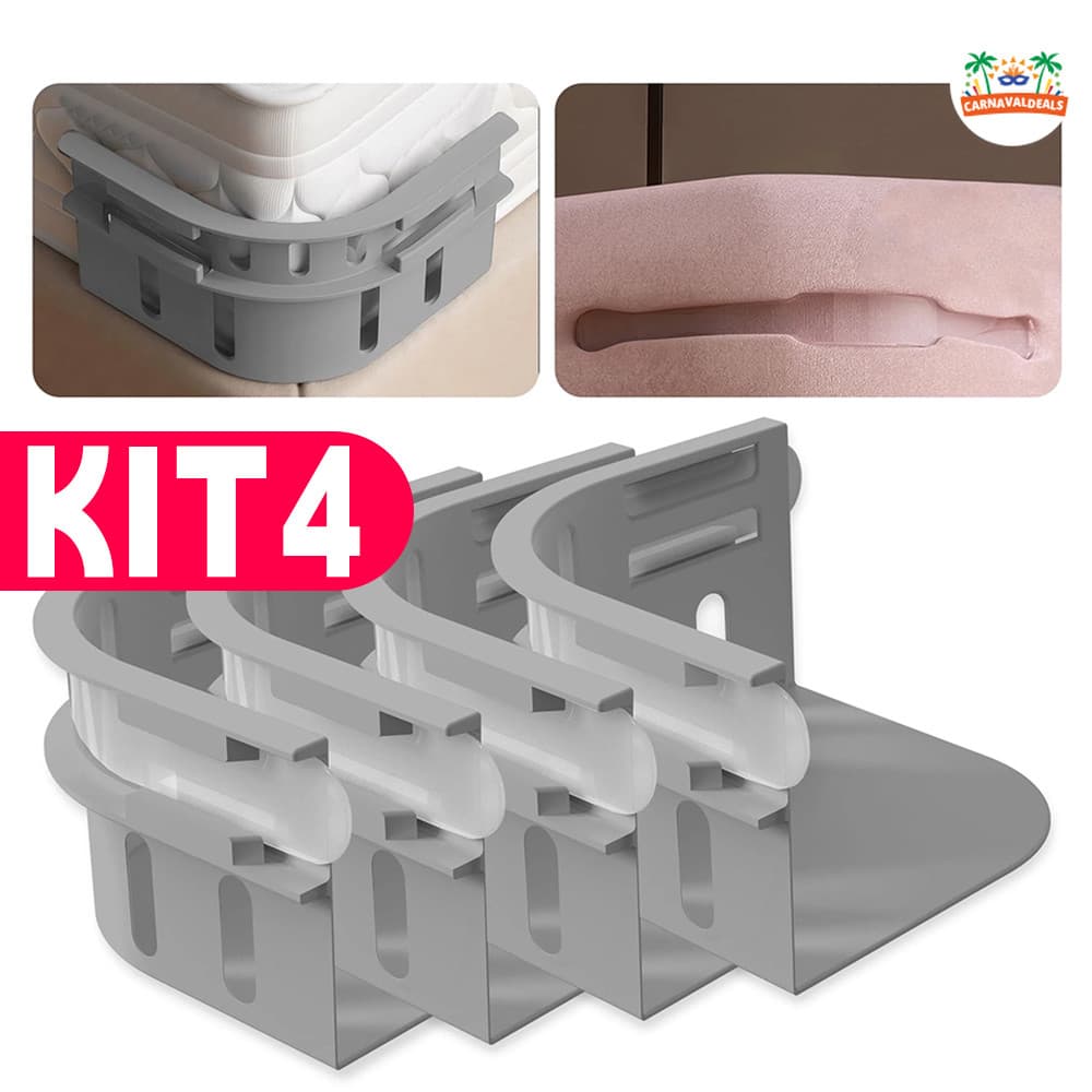 KIT4 Cinta Antideslizante Para Lençol Ajustável Fixador De Cama Elástico Sem Prego