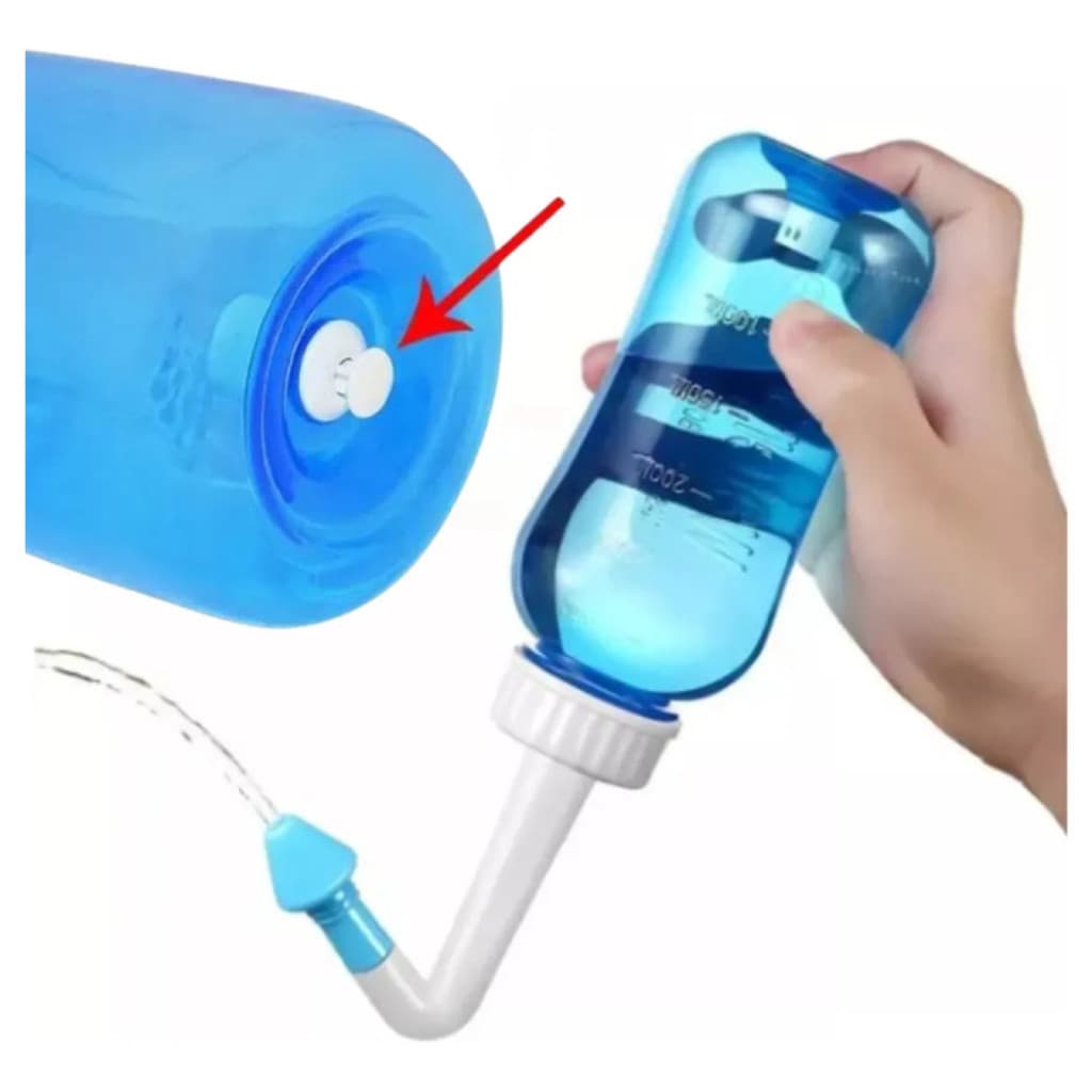 Irrigador Nasal Garrafa 300Ml Lavar Nariz Rinite Sinusite