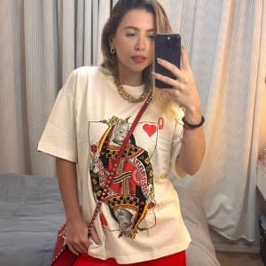 Camiseta Queen B Exclusiva Beyoncé Personalizada Algodão Carta Baralho Cowboy Carter