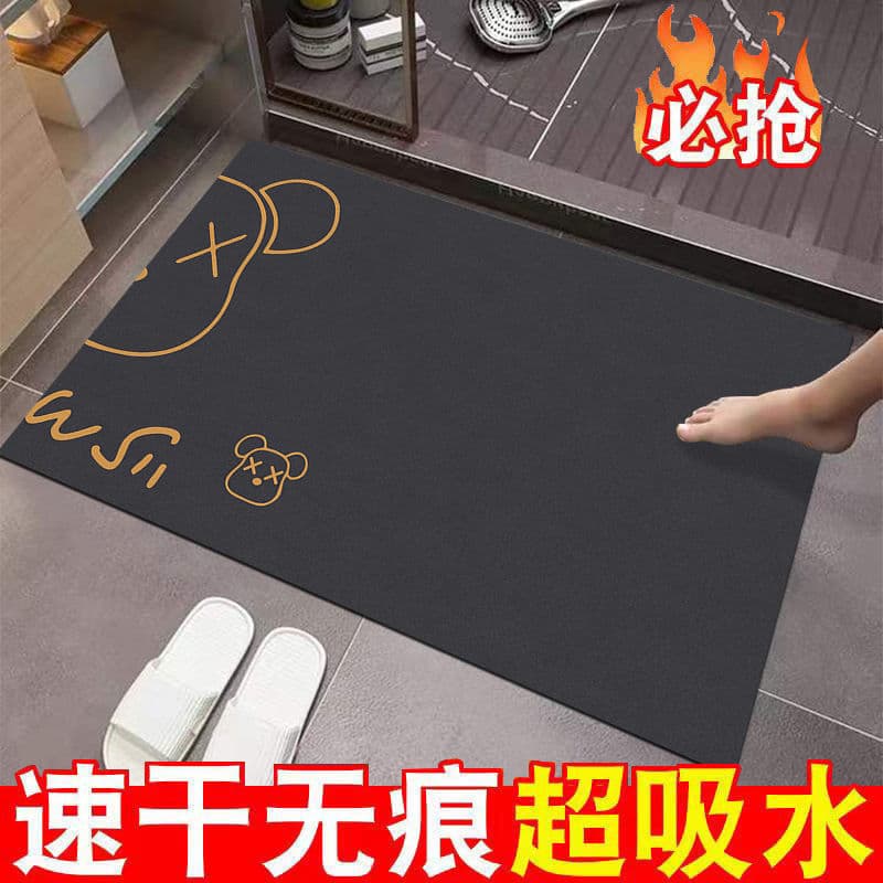 Almofada macia de lama de diatomáceas, tapete de banheiro de secagem rápida, absorvente doméstico, antiderrapante, tapet