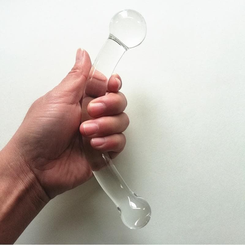 Gancho de porta calmante de vidro Bastão massageador de duas cabeças de cristal Resistente a altas temperaturas Aparelho