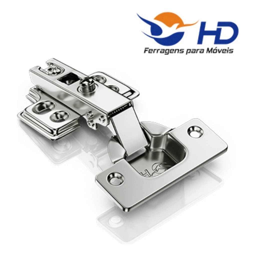 Kit 10 Dobradiças Reta Amortecedor Porta Armário 35mm - Hd