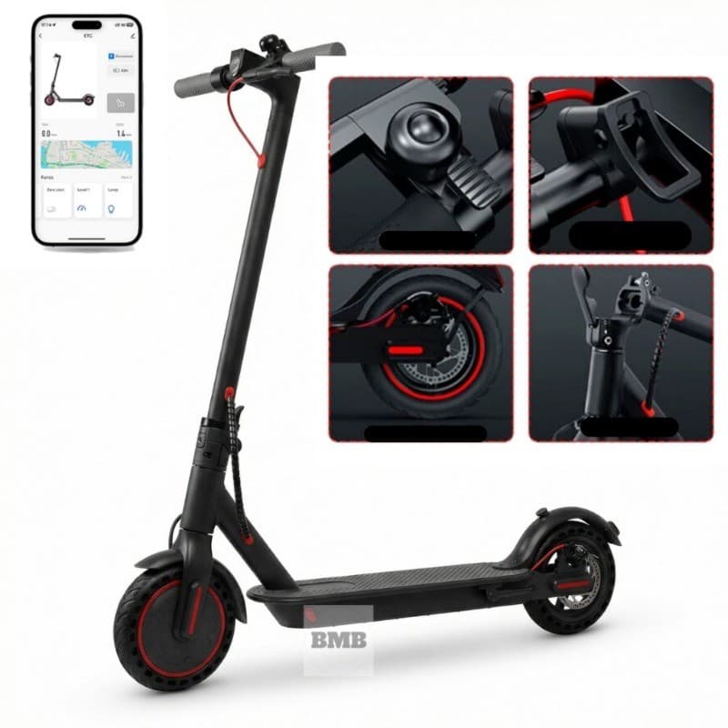 Patinete Elétrico 350W com App GPS Bateria Recarregável Dobrável Super Autonomia para adultos até 120kg