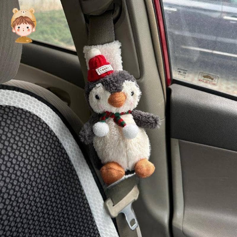 Almofada De Capa De Cinto De Segurança , Capas De Pinguim De Animal Fofo Para Crianças E Adultos , Macia Fofa De Pelúcia