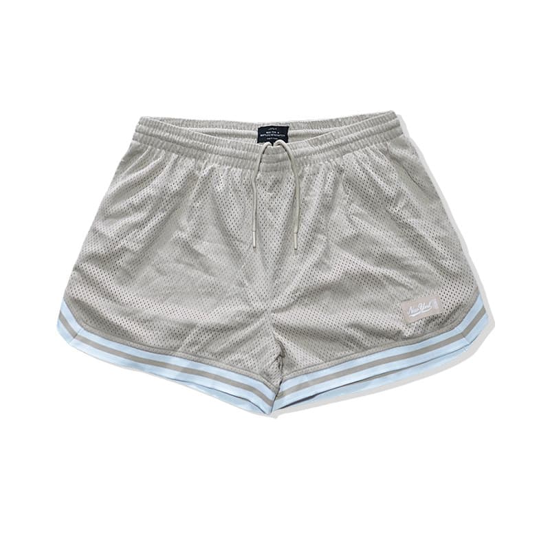 FATORIE genuíno unissex americano remendo bordado malha de camada dupla Shorts de quatro pontos