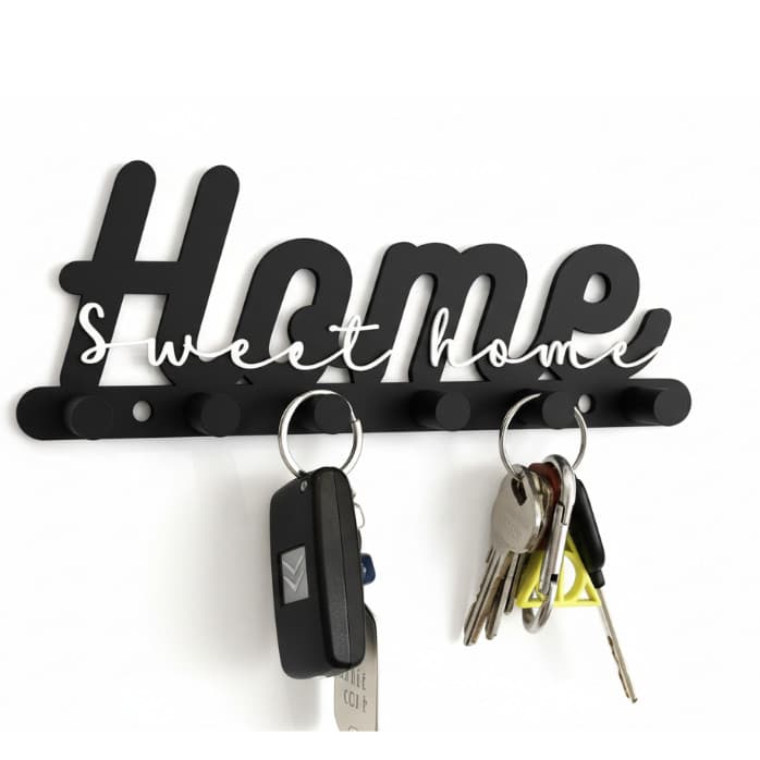 Enfeite Porta Chaves de Parede Home Sweet Home – Organizador Decorativo Moderno com Ganchos | Decoração para sua casa