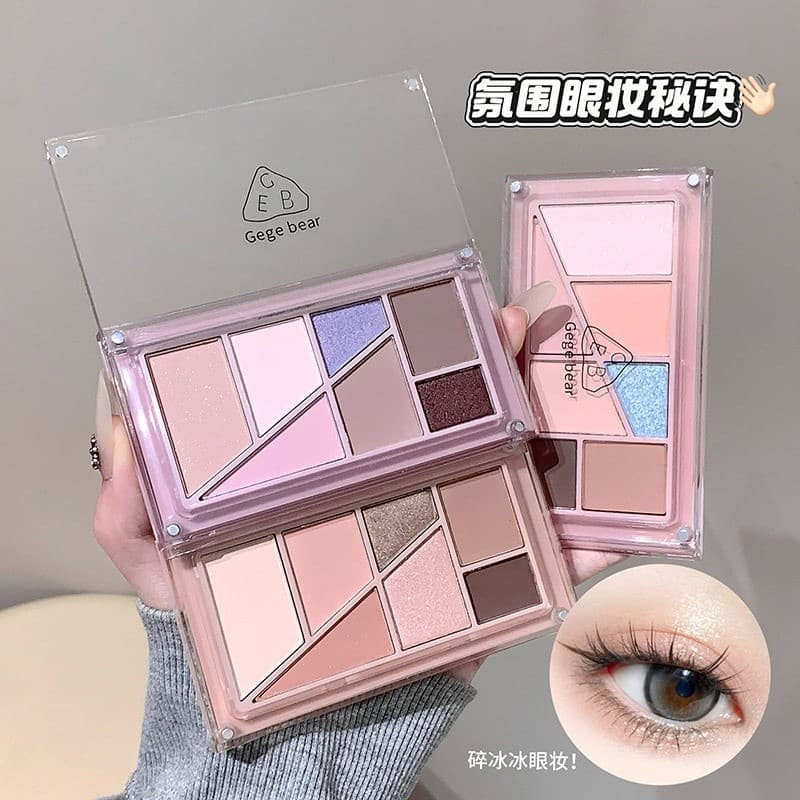 Maquiagem Gege urso em camadas paleta de sombras baixo saturado perolado fosco Blush contorno sombra tudo-em-um paleta