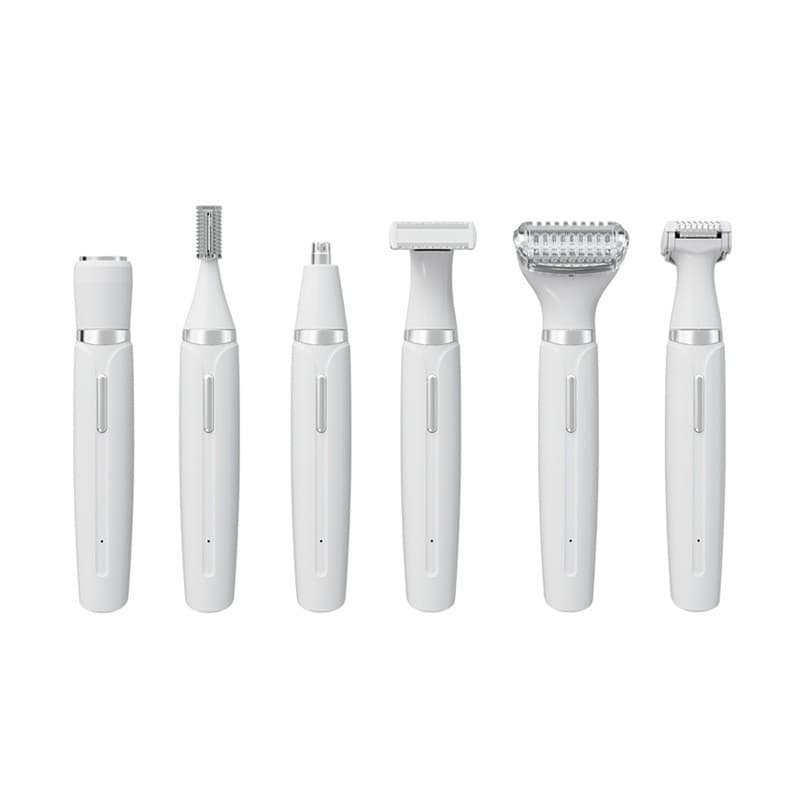 Instrumento de remoção de pelos 6 em 1 transfronteiriço, barbeador multifuncional, aparador de sobrancelha, nariz, axila