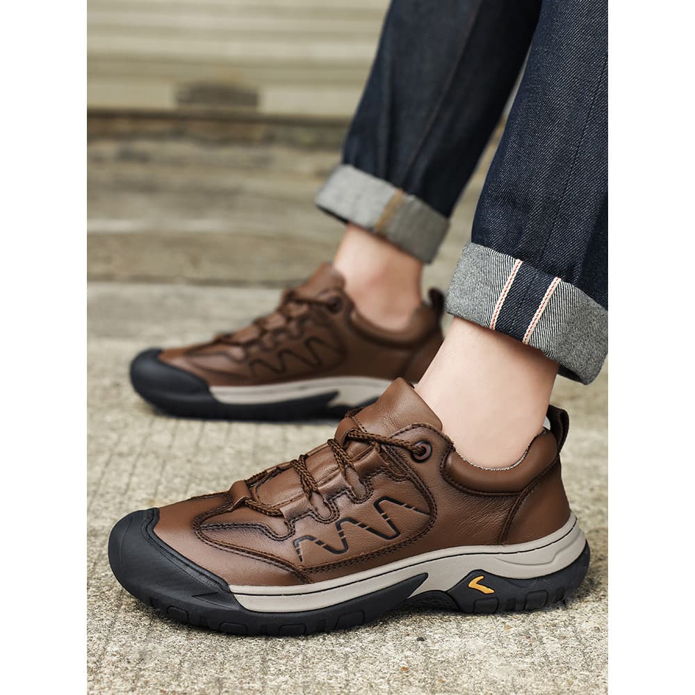 Sanzan outono sapatos masculinos 2026 novo estilo camada superior de couro ao ar livre sapatos casuais couro genuíno sol