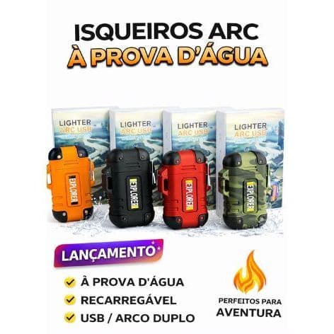 Isqueiro De Plasma Portátil Recarregável Usb Prova D'agua Sobrevivencia