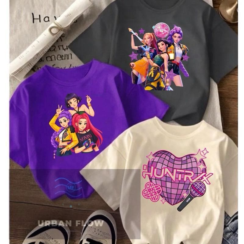 Kit 3 Camisetas Infantil Guerreiras do K-POP Moda Infantil Envio Rápido Promoção