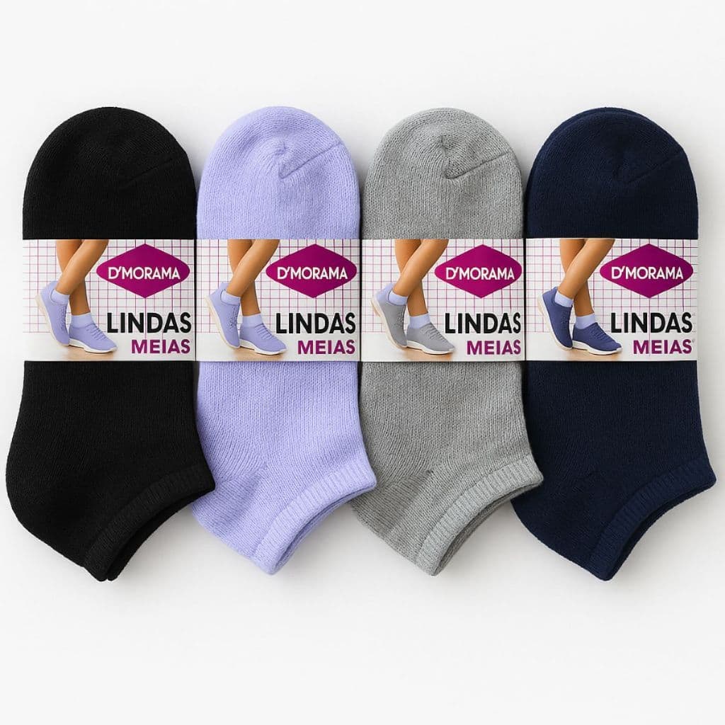 Kit c/12 Pares de Meias Femininas sapatilhas Cano Curto TAMANHO 35 a 40