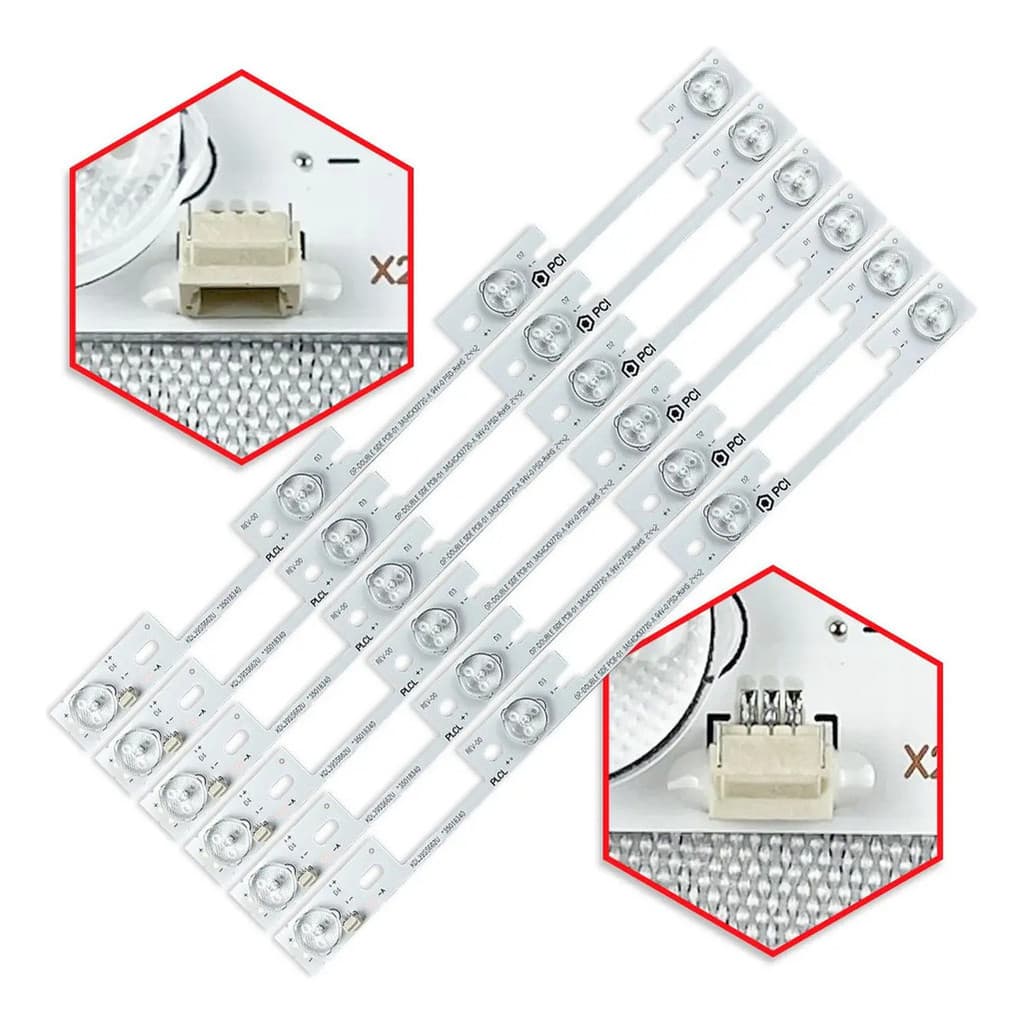 Kit 6 Barra Led Compatível Com 40l2400 40l5400 Dl3944 Dl4045