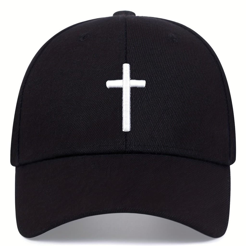 Chapéus de Moda, Acessórios Casuais, Boné de Beisebol Simples com Bordado em Cruz, Boné Casual de Cor Sólida, Boné Espor