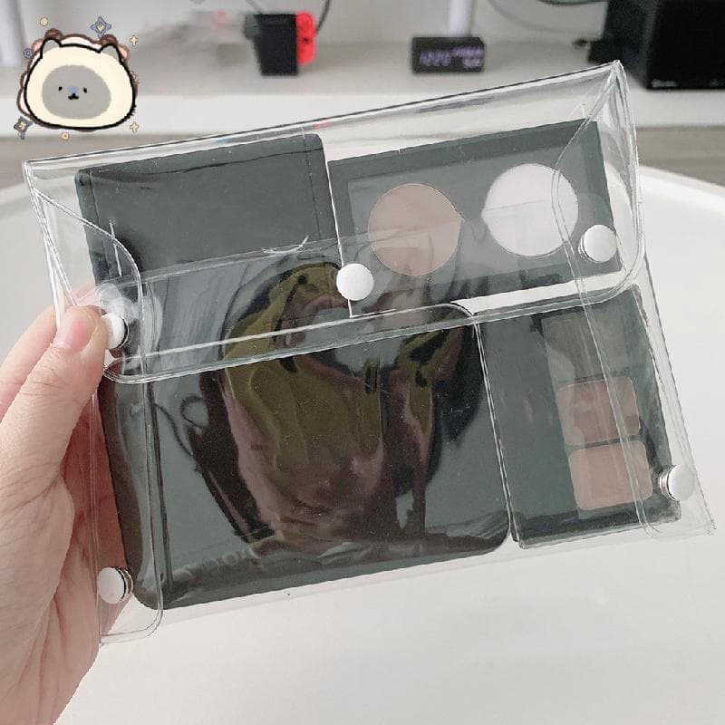 Mini Bolsa De Maquiagem Em PVC , Pequena Organizadora De Cosméticos De Plástico Transparente Com Fecho De Pressão Para F