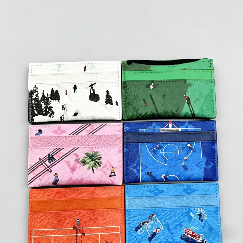 Série de férias pequena carteira fresca Graffiti bolsa de documentos porta cartão multifuncional estilo esportivo cor Mu