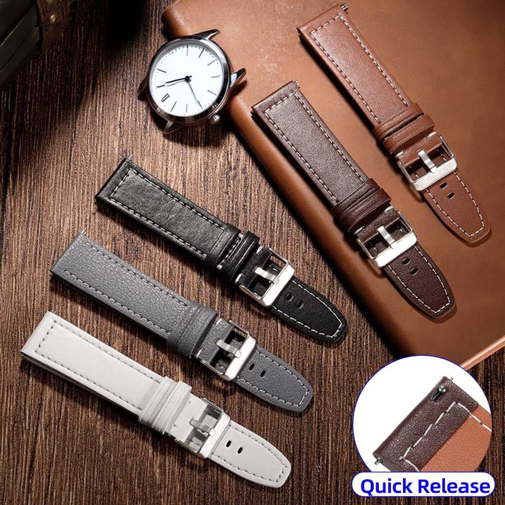 Pulseira De Relógio De Couro Universal 20mm 22mm De Liberação Rápida Para Smartwatch Inteligente Masculino Feminino Cint