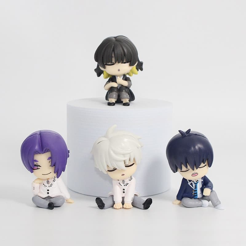 4 Pçs/Set 5cm Anime Blue Lock Gashapon Sleep Doll Isagi Yoichi Bachira Meguru Reo Mikage Seishiro Nagi Q Versão PVC Acti