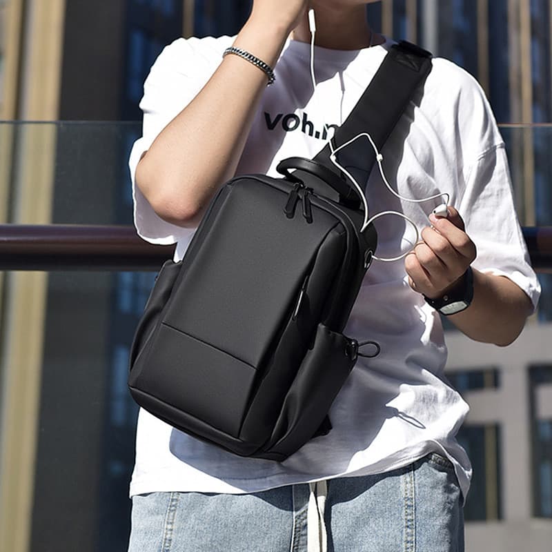 Masculino feminino novo estilo grande capacidade peito saco mensageiro Casual mochila à prova dwaterproof água