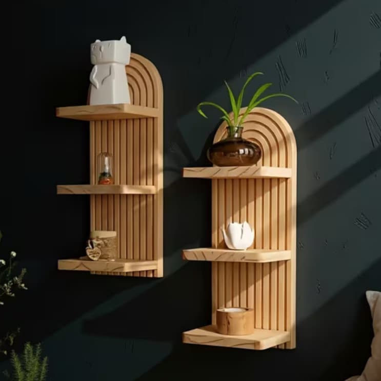 Prateleira Flutuante Decorativa de Parede em Madeira  Perfeita para Sala Quarto e Decoração