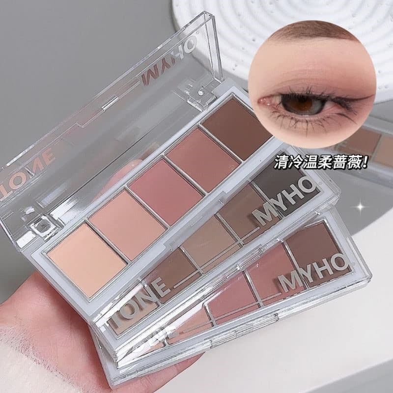 [Exclusivo Fan] Paleta de sombras de cinco cores MYHO Contour Cor terra perolada fosca de longa duração sem maquiagem Ol