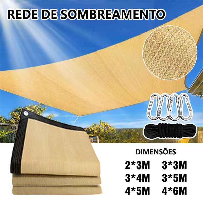 Amarelo/castanho Tela Sombreamento 98% para Garagem e Piscina, Proteção UV e Instalação Rápida Vários tamanhos