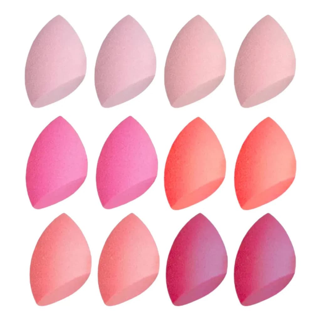 Kit Esponja Maquiagem Beauty Blender Gota Macia 12un Premium