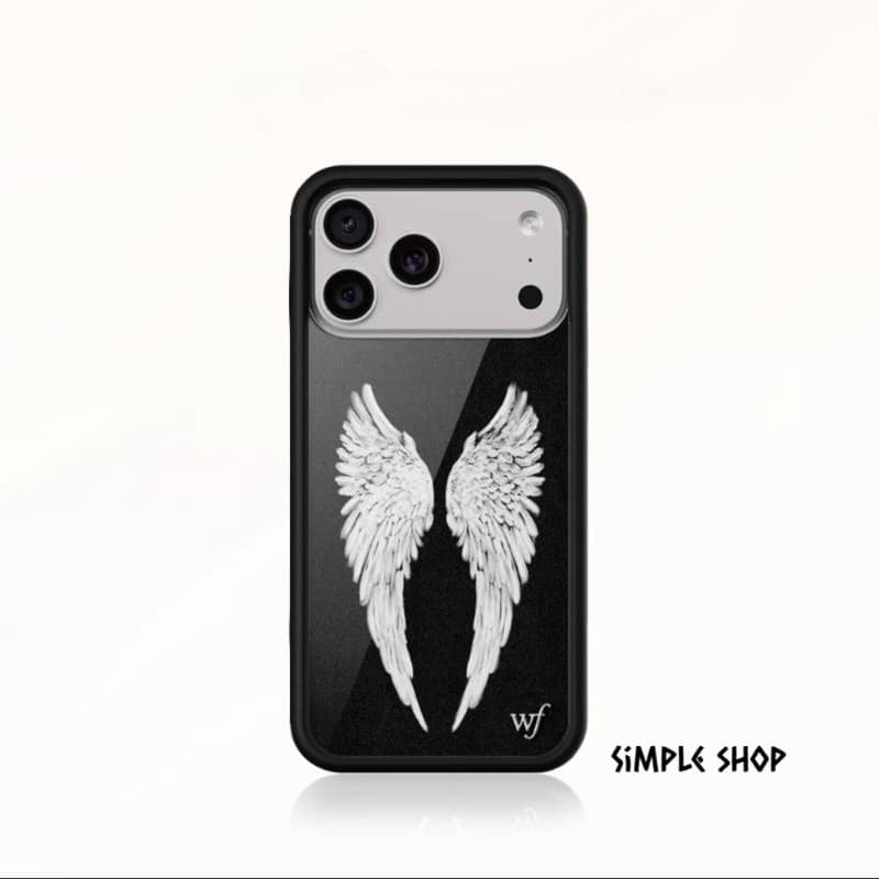 Wildflower Angel Baby Capa De Telefone Preta De Luxo Para IPhone11 17Air 17 16 12 13 14 15 Pro Max Plus Soft Side Silico