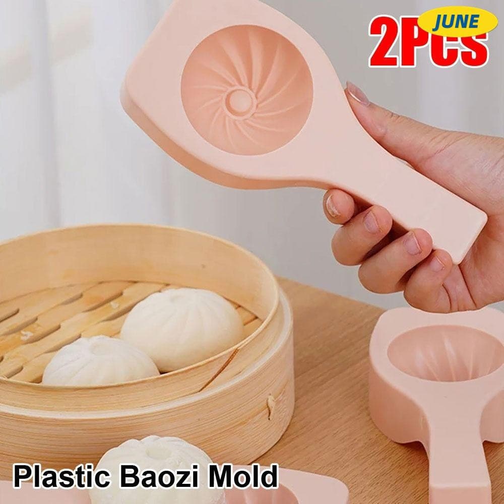 Junho 2 Peças Fabricante De Bolinho , Molde Baozi Chinês De Plástico Artesanal , Aparelho De Cozimento De Cozinha Reutil
