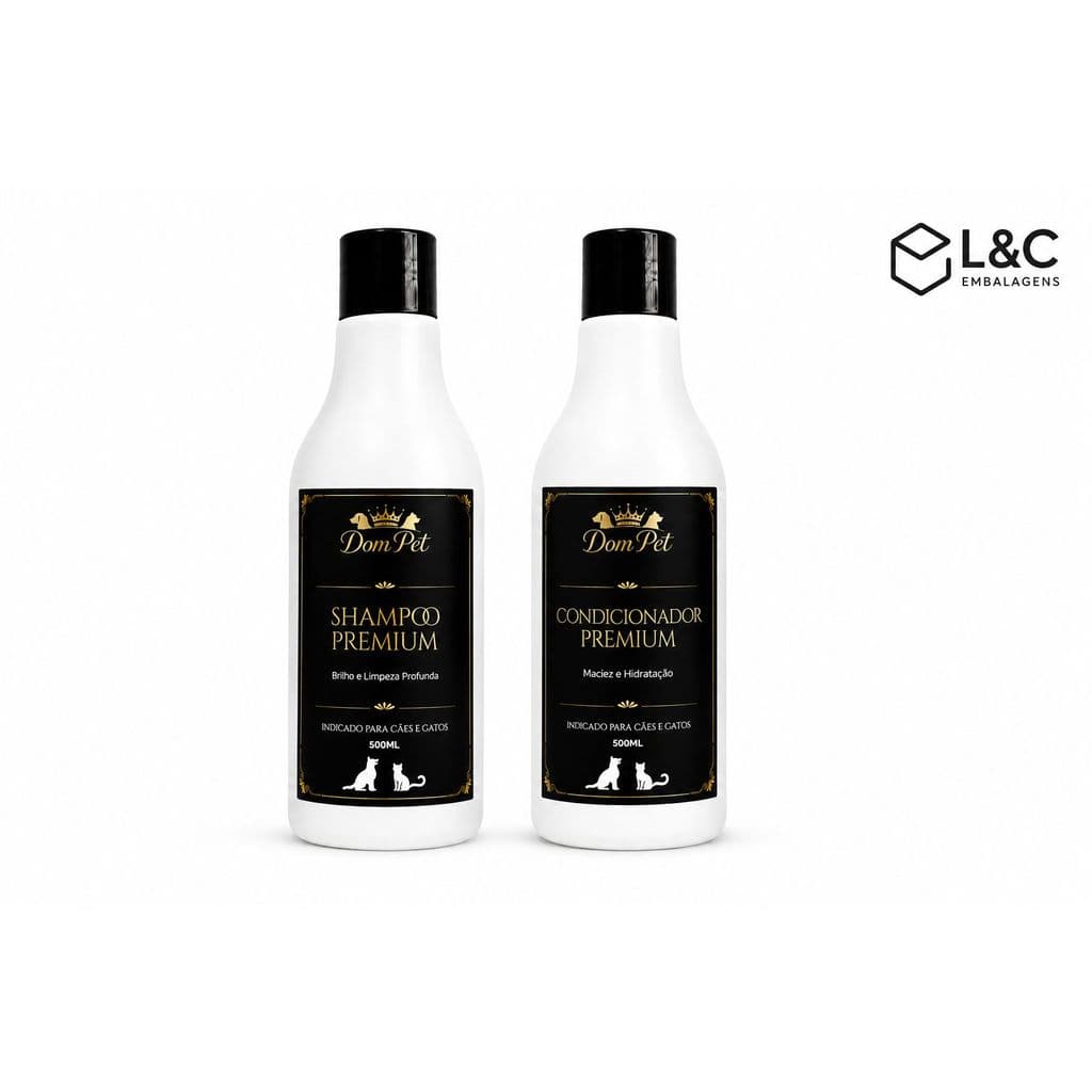 Kit Banho Premium Para Pets Shampoo Condicionador 500ml Dom Pet Original cães, cachorro e Gatos Profissional