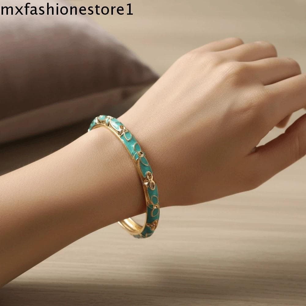 MXFASHIONE Pulseira Cloisonne Vintage , De Flor Chinesa Tradicional Mão Feminina Esmaltada