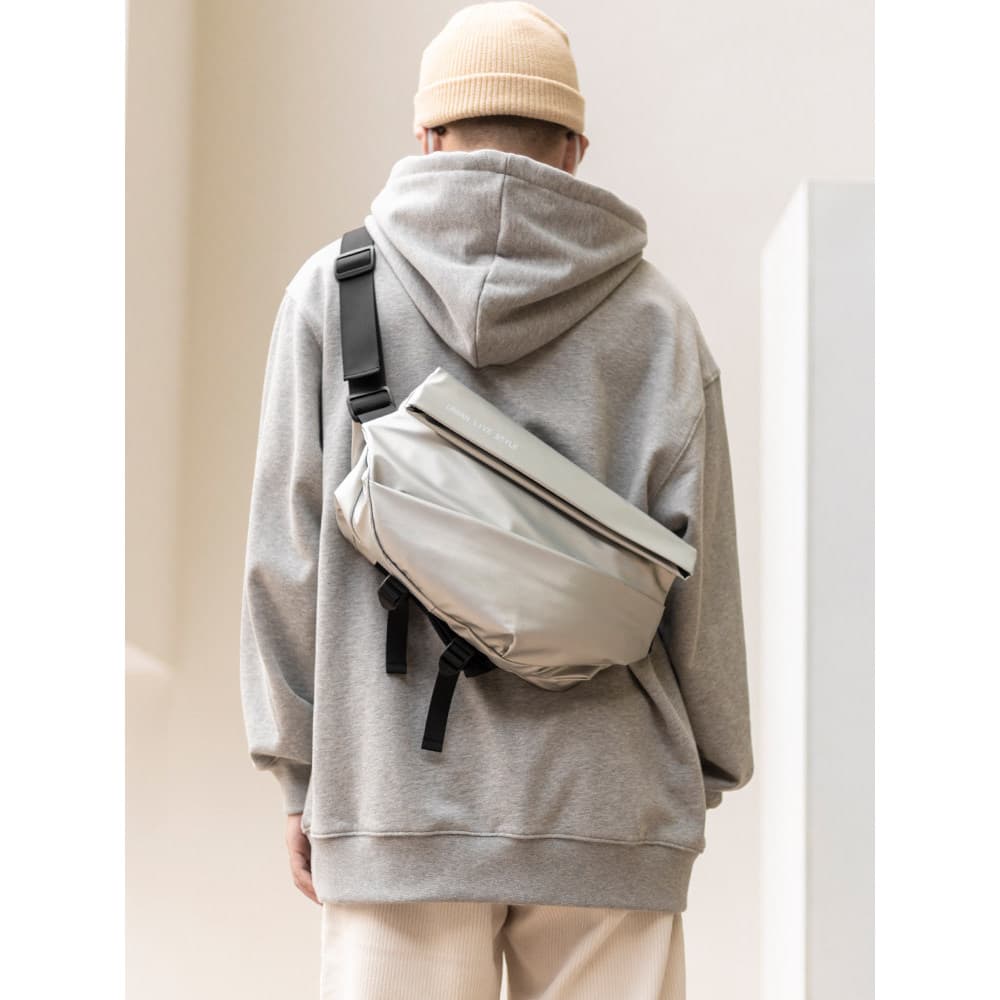 ABOYS estilo japonês saco do mensageiro dos homens Street Wear funcional bolsa de ombro Casual Commuter na moda ciclismo