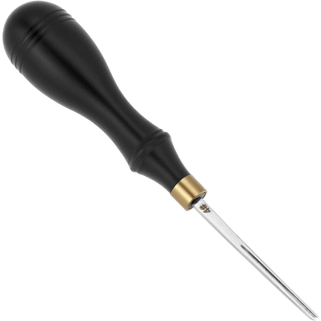 Biseladores de Bordas de Couro QWORK, Ferramenta de Desbaste em Aço Inoxidável de 0,7mm com Cabo Ergonômico de Madeira p