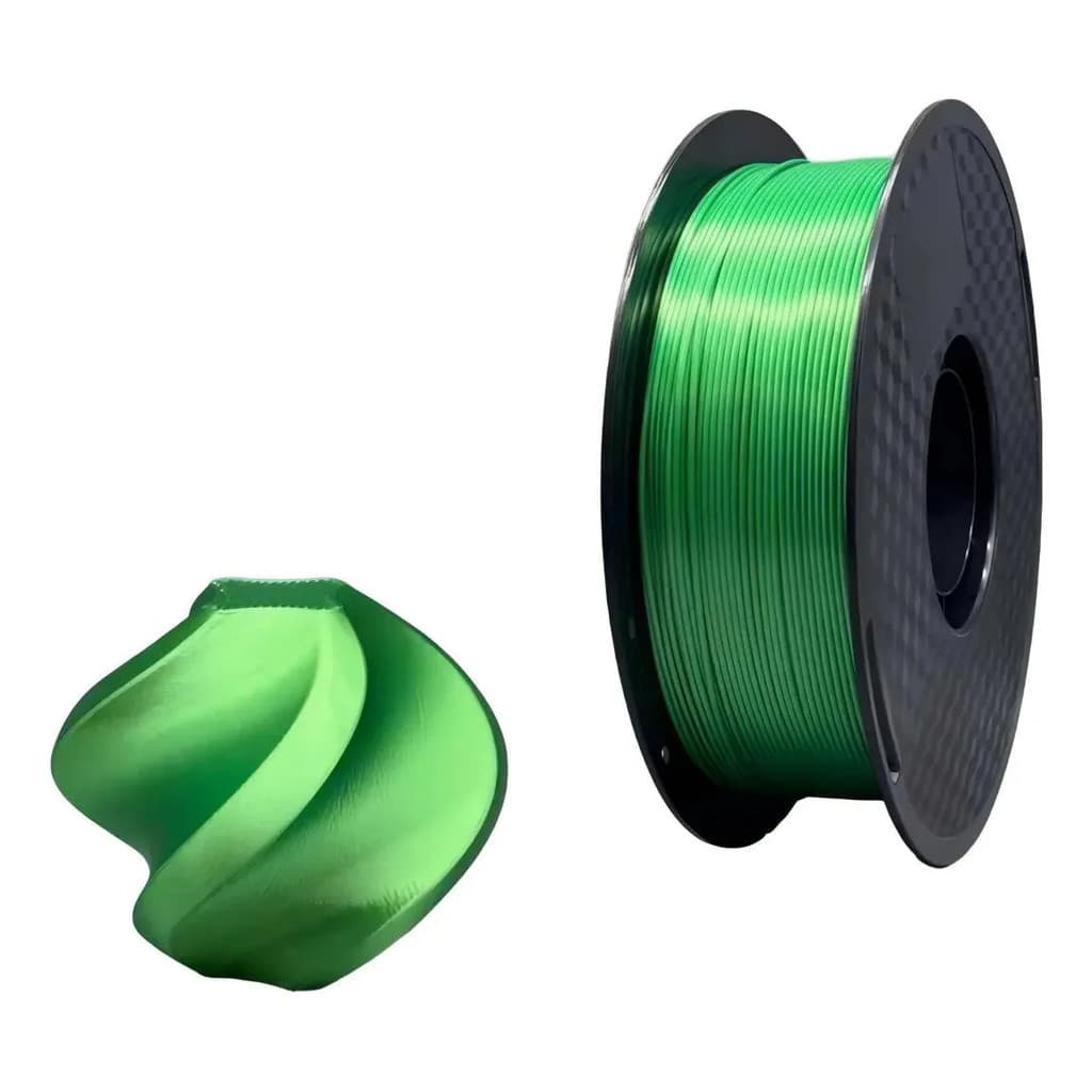 Filamento PLA Verde Silk Premium 1Kg 1,75mm Efeito Aveludado Impressora 3D FDM Rise 3D