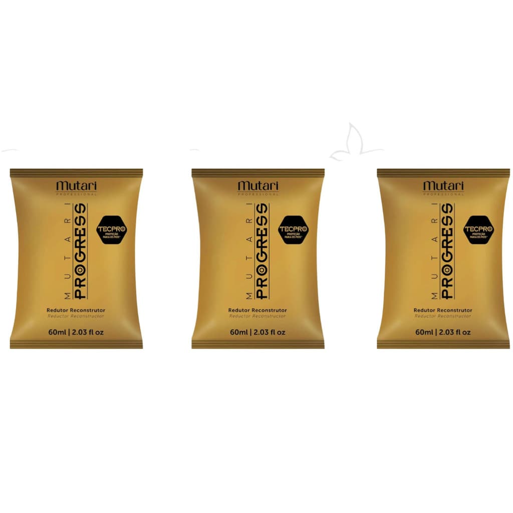 Kit 3 Sachê Mutari Progress Escova Sem Formol 60g