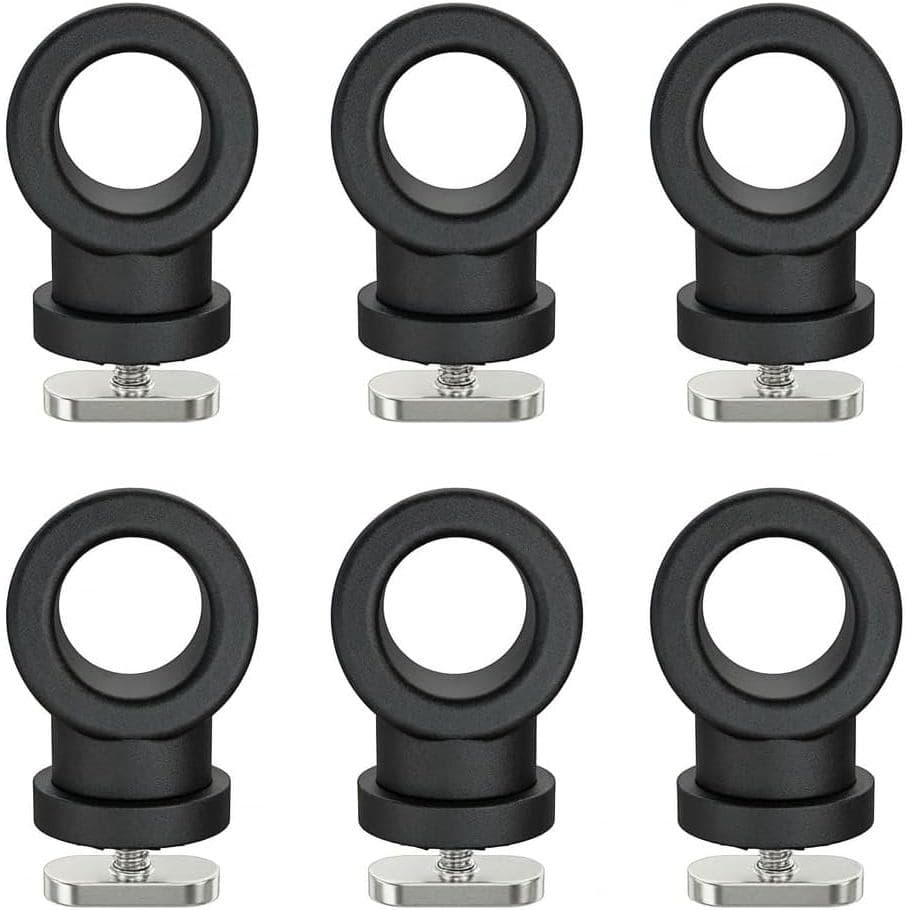 Conjunto de 6 Olhais de Fixação para Trilho de Caiaque em Nylon Reforçado com Parafuso em T, Suporta Cordas Elásticas de