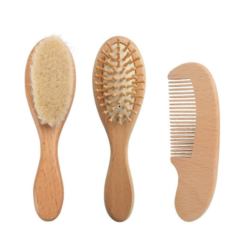 1 ou 3 Nova Escova De Lã Natural Para Pentear A Cabeça Do Massageador De Cabelo Infantil
