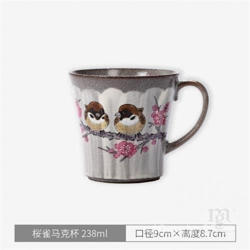 Caneca de cerâmica Kyugetsu feita à mão com flores douradas, caneca de estilo japonês, caneca de café de alto valor com