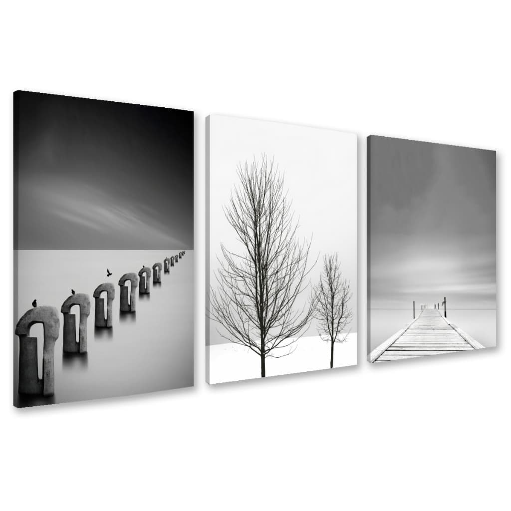 Trio Quadro Decortivo Moderno Sala Escritório 40x60 cm