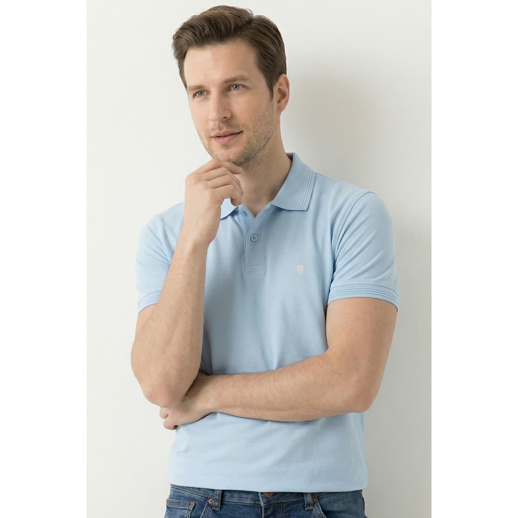 Polo Piquet Lisa Premium Polo Wear Azul Claro