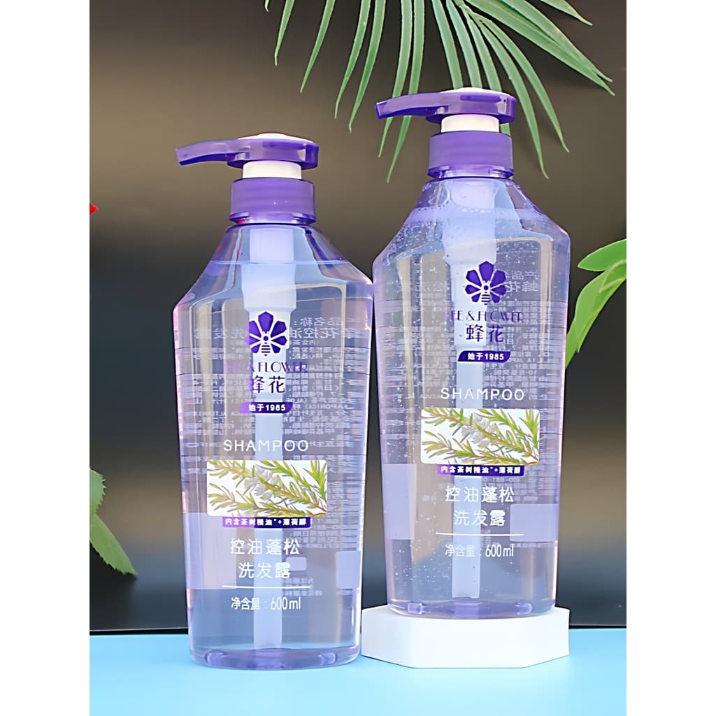 Autêntico abelha flor shampoo controle de óleo fofo refrescante shampoo óleo 600ml conjunto de lavagem pacote família ma