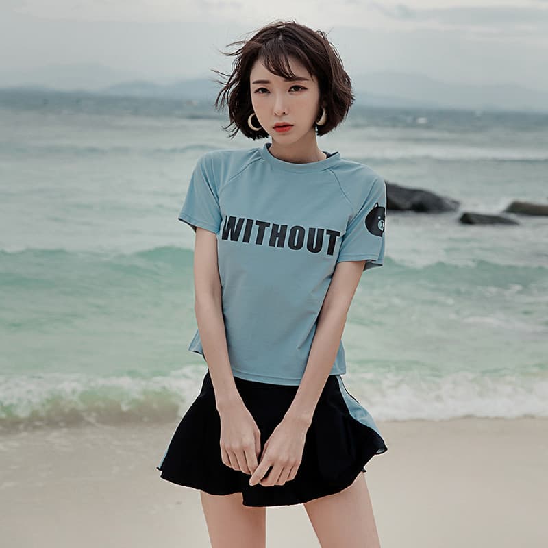 Coreano coreano ins estilo maiô 2021 novo estilo moda feminina primavera quente conservador estudante esportes Split Box