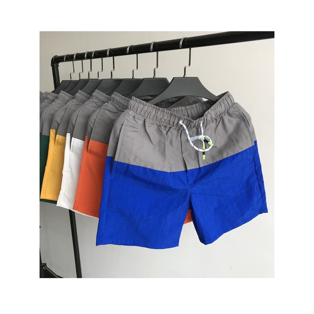 Calças de praia de secagem rápida Shorts soltos masculinos na moda versão coreana esportes casuais estilo fino verão 4 p