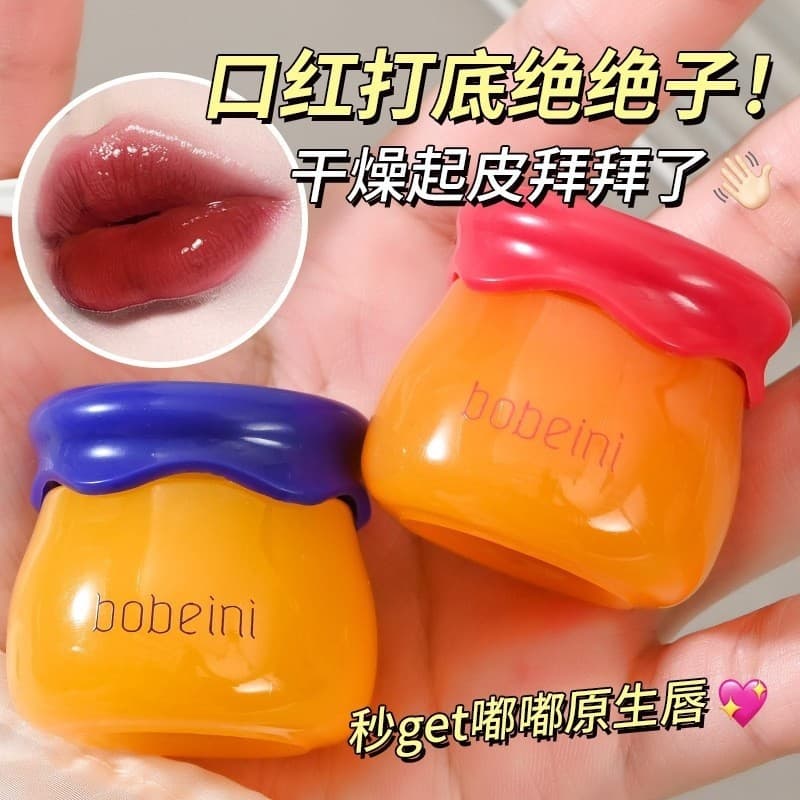 Pequeno pote de mel vaselina máscara labial bálsamo labial feminino hidratante hidratante esfoliante pele morta desbotam