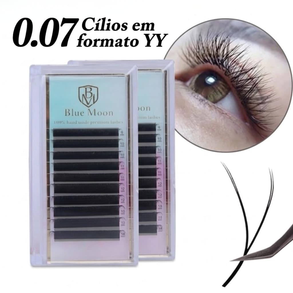 Cílios YY 0.07mm Volume Brasileiro Extensão de Cílios Natural Alongamento Profissional
