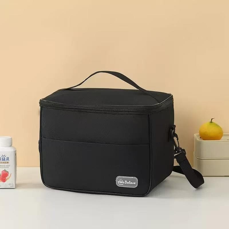 Bolsa Termica Grande Porta Marmita Fitness Com Alca De Mao Resistente Impermeavel Uso Diario Preto