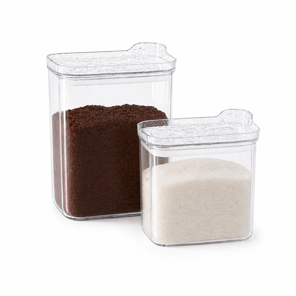 Kit 2 Potes com Tampa Hermética Ideal para Café Açúcar Grãos