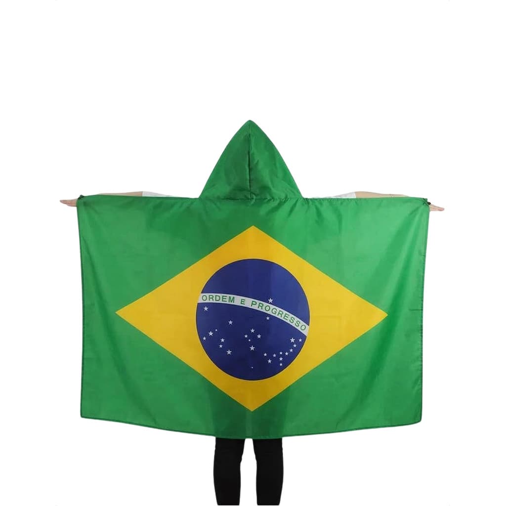 Bandeira de Corpo Brasil Copa Poliéster Manga Com Elástico