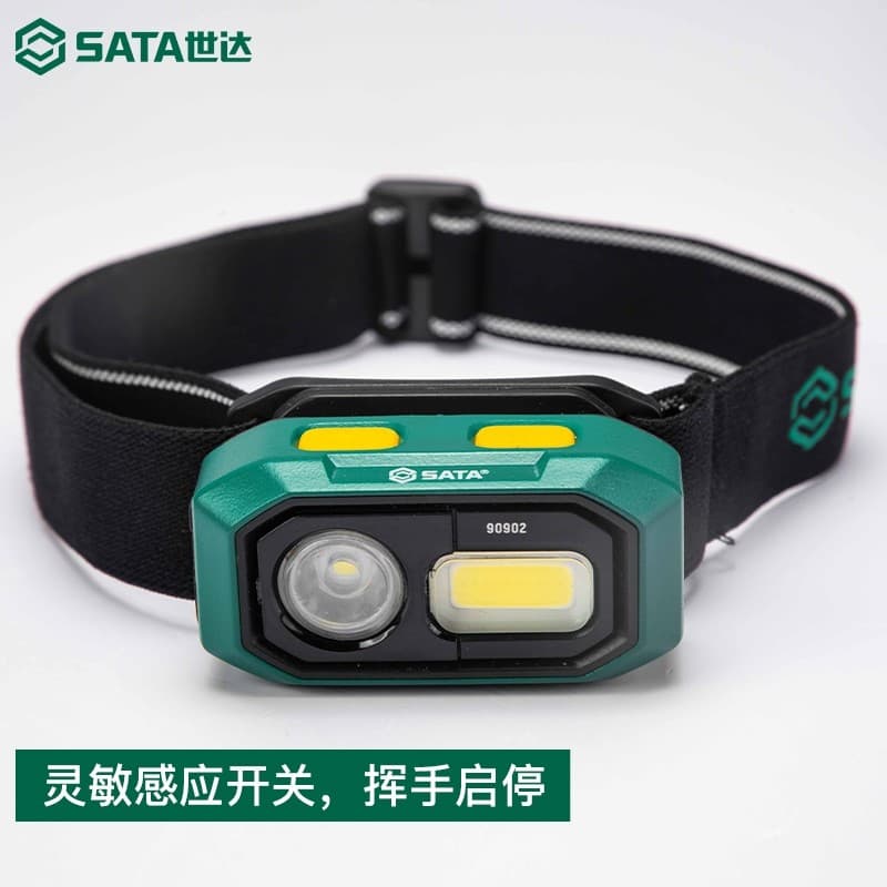 Farol de indução Shida Luz forte de carregamento Super brilhante montado na cabeça Luz de trabalho especial Bateria de l